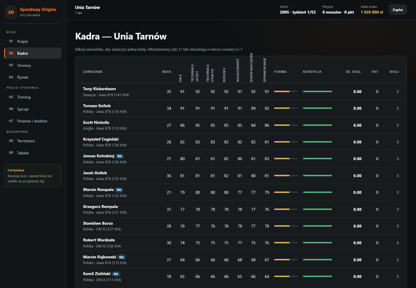 Kadra — ekran gry Speedway Origins